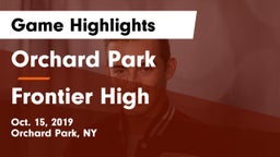 Orchard Park  vs Frontier High Game Highlights - Oct. 15, 2019