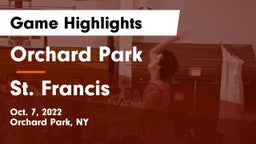 Orchard Park  vs St. Francis  Game Highlights - Oct. 7, 2022