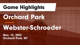 Orchard Park  vs Webster-Schroeder  Game Highlights - Nov. 12, 2022