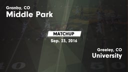 Matchup: Middle Park High vs. University  2016