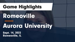 Romeoville  vs Aurora University Game Highlights - Sept. 14, 2022