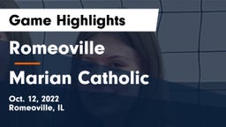 Romeoville  vs Marian Catholic  Game Highlights - Oct. 12, 2022