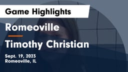 Romeoville  vs Timothy Christian  Game Highlights - Sept. 19, 2023