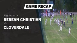 Recap: Berean Christian  vs. Cloverdale  2015