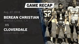 Recap: Berean Christian  vs. Cloverdale  2016