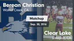 Matchup: Berean Christian vs. Clear Lake  2016