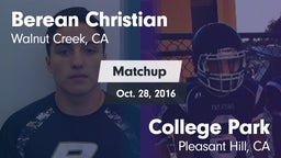 Matchup: Berean Christian vs. College Park  2016