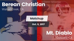 Matchup: Berean Christian vs. Mt. Diablo  2017