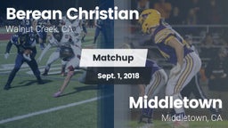 Matchup: Berean Christian vs. Middletown  2018
