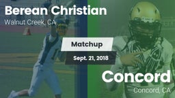 Matchup: Berean Christian vs. Concord  2018