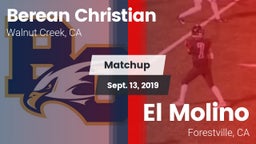 Matchup: Berean Christian vs. El Molino  2019