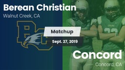 Matchup: Berean Christian vs. Concord  2019