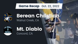 Recap: Berean Christian  vs. Mt. Diablo  2022