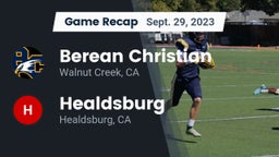 Recap: Berean Christian  vs. Healdsburg  2023