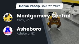 Recap: Montgomery Central  vs. Asheboro  2022