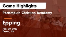 Portsmouth Christian Academy  vs Epping Game Highlights - Jan. 20, 2022