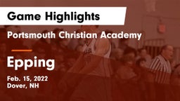 Portsmouth Christian Academy  vs Epping Game Highlights - Feb. 15, 2022