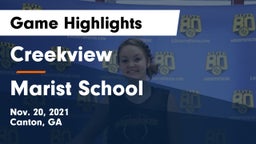 Creekview  vs Marist School Game Highlights - Nov. 20, 2021