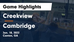 Creekview  vs Cambridge  Game Highlights - Jan. 18, 2022
