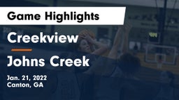 Creekview  vs Johns Creek  Game Highlights - Jan. 21, 2022