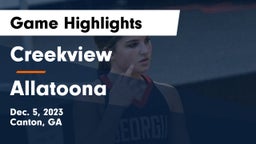 Creekview  vs Allatoona  Game Highlights - Dec. 5, 2023