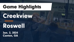 Creekview  vs Roswell  Game Highlights - Jan. 2, 2024