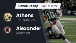 Recap: Athens  vs. Alexander  2022