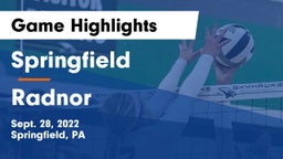 Springfield  vs Radnor  Game Highlights - Sept. 28, 2022