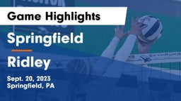 Springfield  vs Ridley  Game Highlights - Sept. 20, 2023