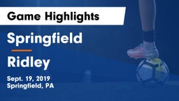 Springfield  vs Ridley  Game Highlights - Sept. 19, 2019