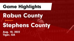 Rabun County  vs Stephens County  Game Highlights - Aug. 18, 2022