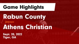 Rabun County  vs Athens Christian  Game Highlights - Sept. 20, 2022