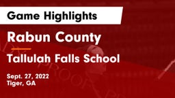 Rabun County  vs Tallulah Falls School Game Highlights - Sept. 27, 2022