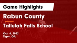 Rabun County  vs Tallulah Falls School Game Highlights - Oct. 4, 2022