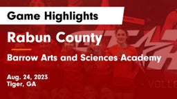 Rabun County  vs Barrow Arts and Sciences Academy Game Highlights - Aug. 24, 2023
