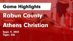 Rabun County  vs Athens Christian  Game Highlights - Sept. 9, 2023