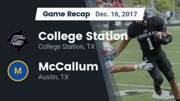Recap: College Station  vs. McCallum  2017