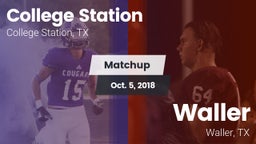 Matchup: College Station vs. Waller  2018