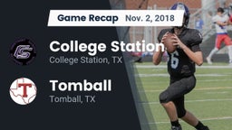 Recap: College Station  vs. Tomball  2018