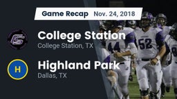 Recap: College Station  vs. Highland Park  2018