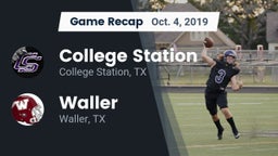 Recap: College Station  vs. Waller  2019
