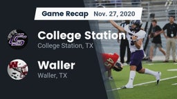 Recap: College Station  vs. Waller  2020