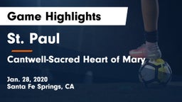 St. Paul  vs Cantwell-Sacred Heart of Mary Game Highlights - Jan. 28, 2020