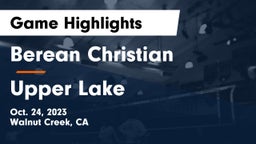 Berean Christian  vs Upper Lake  Game Highlights - Oct. 24, 2023