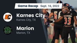 Recap: Karnes City  vs. Marion  2022