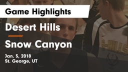 Desert Hills  vs Snow Canyon  Game Highlights - Jan. 5, 2018