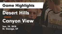 Desert Hills  vs Canyon View  Game Highlights - Jan. 24, 2018