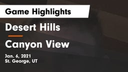Desert Hills  vs Canyon View  Game Highlights - Jan. 6, 2021