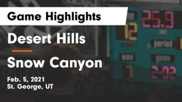Desert Hills  vs Snow Canyon  Game Highlights - Feb. 5, 2021