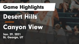 Desert Hills  vs Canyon View  Game Highlights - Jan. 29, 2021